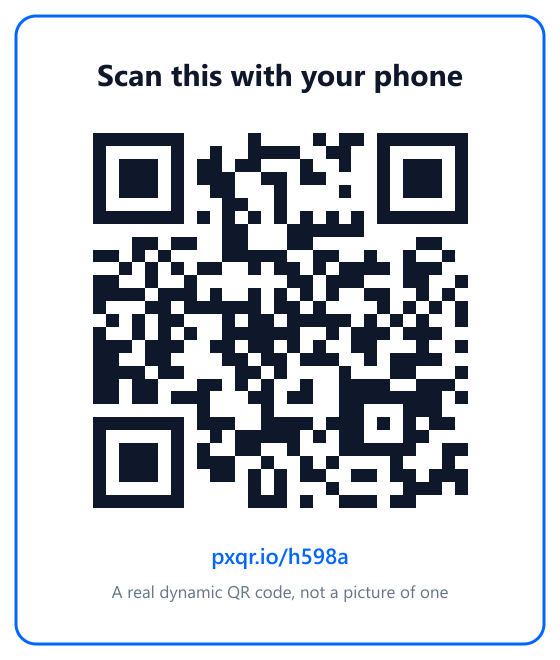 Scan this QR code with your phone to see a live dynamic QR code in action